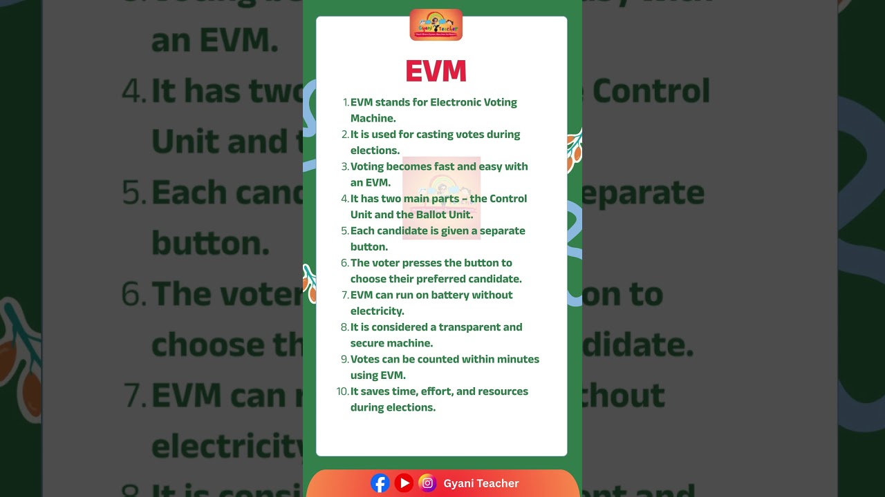 10 Line on EVM in English | Electronic Voting Machine Explained | Short Essay on EVM | Gyani Teacher