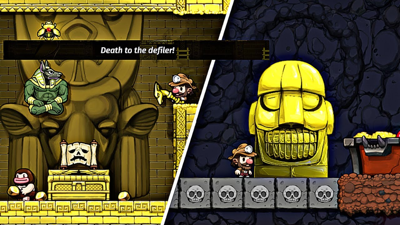 Spelunky 1's Temple + Ending RECREATED In Spelunky 2