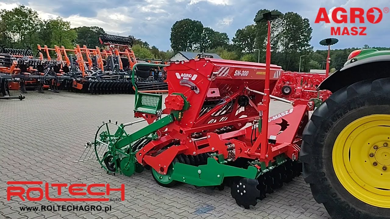 Zestaw uprawowo-siewny nadbudowany AGRO-MASZ SN300 3m ANT30 Talerzowy Wał Gumowy - ROLTECH Poniaty
