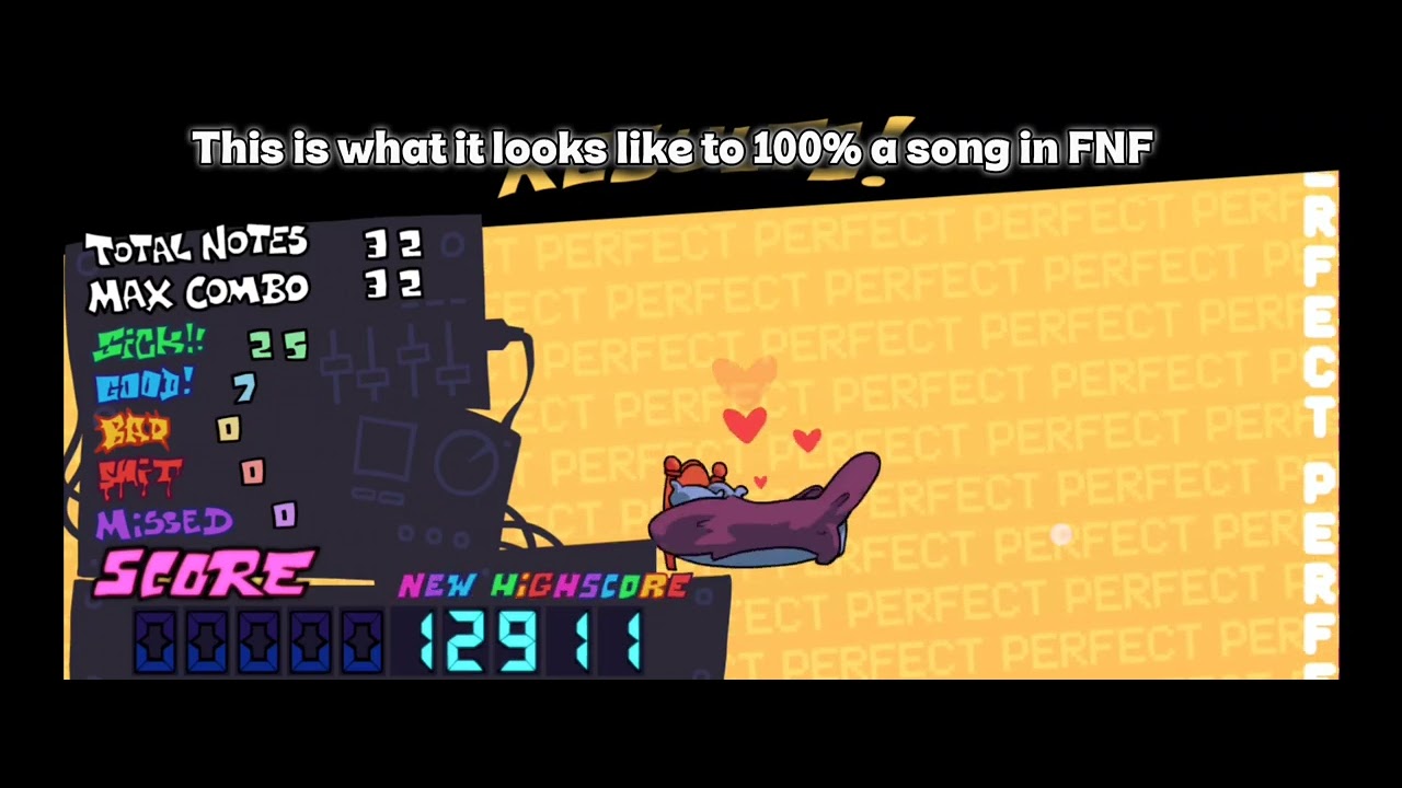 This is what it looks like to 100% a song in FNG
