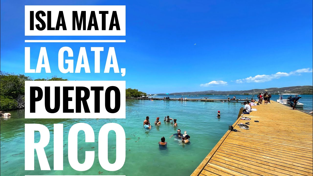 WALKING TOUR ISLA MATA LA GATA LITTLE ISLAND IN PUERTO RICO SHALLOW WATERS AT CARIBBEAN