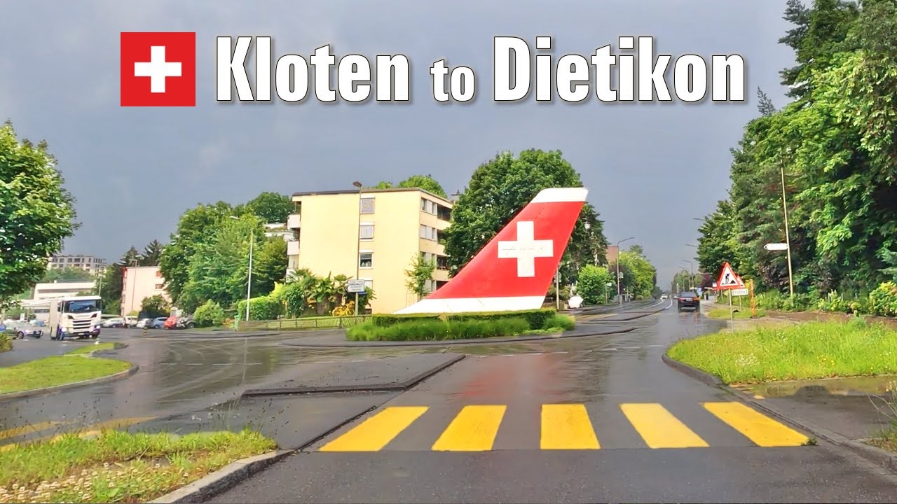 Rainy Road Trip from Kloten to Dietikon • Driving in Zurich Region Switzerland 🇨🇭 [4K]
