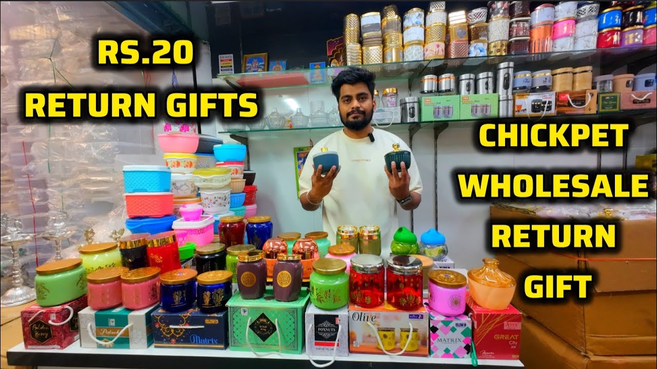 ಬರಿ ರೂ. 8 ಗೆಲ್ಲ ರಿಟರ್ನ್ ಗಿಫ್ಟ್ ಕೊಡ್ತಾರೆ chickpet bangalore wholesale return gift items store