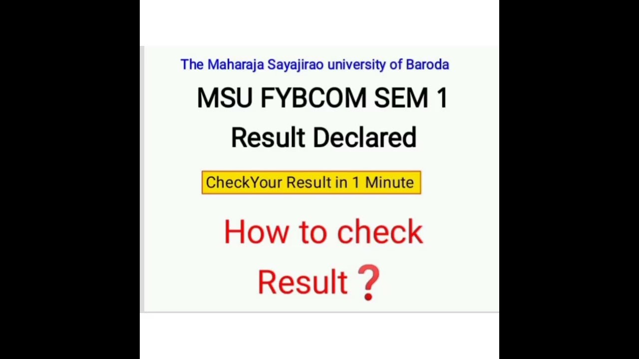MSU FYBCOM Result Declared