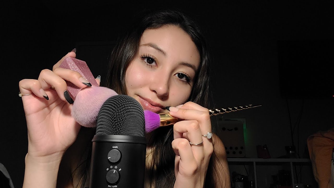 ASMR Inaudible whispering and mic brushing💓