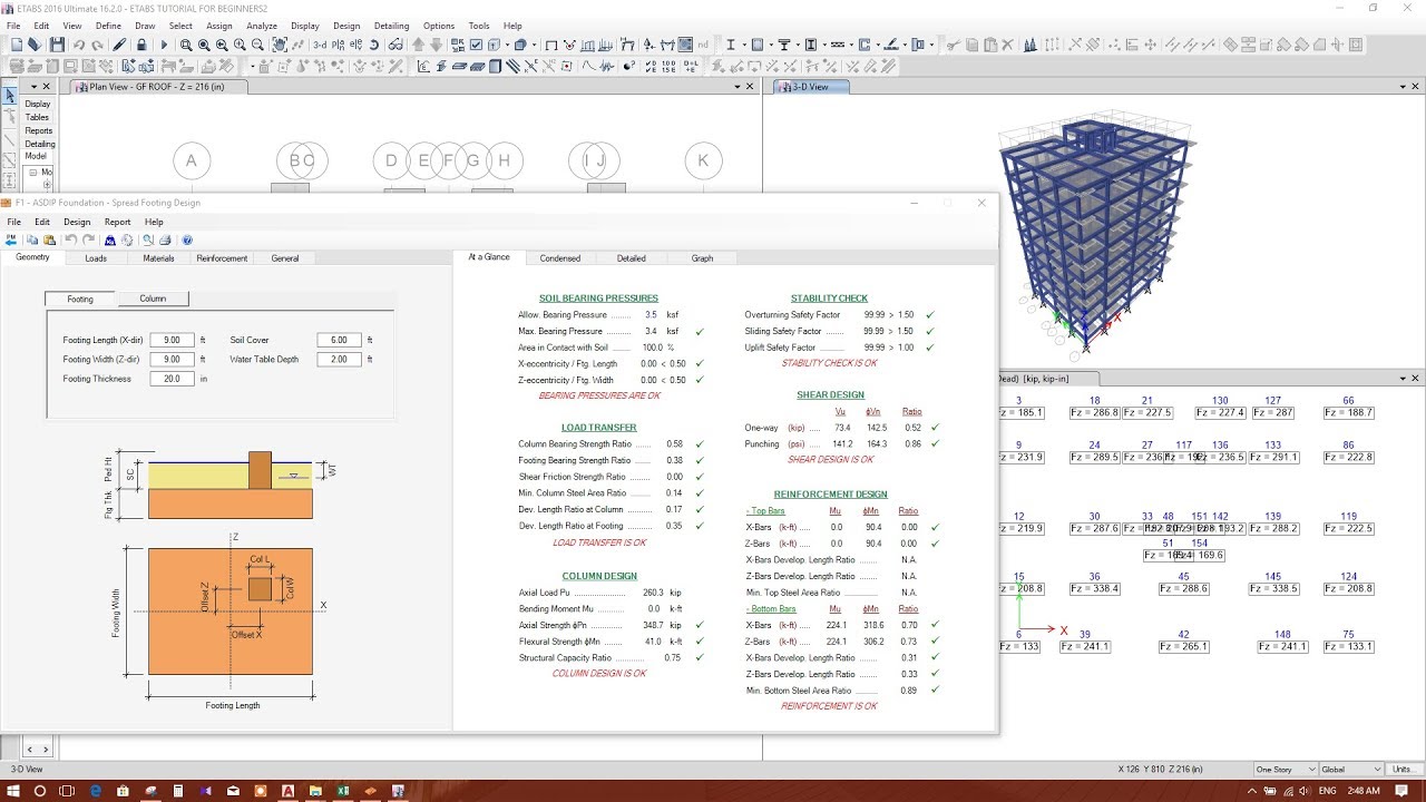 FOOTING DESIGN USING ETABS AND ASDIP FOUNDATION