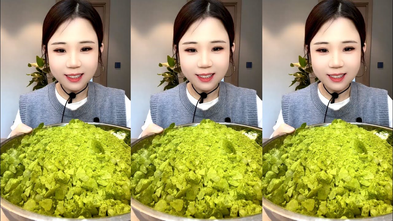ASMR ICE EATING WITH MATCHA 