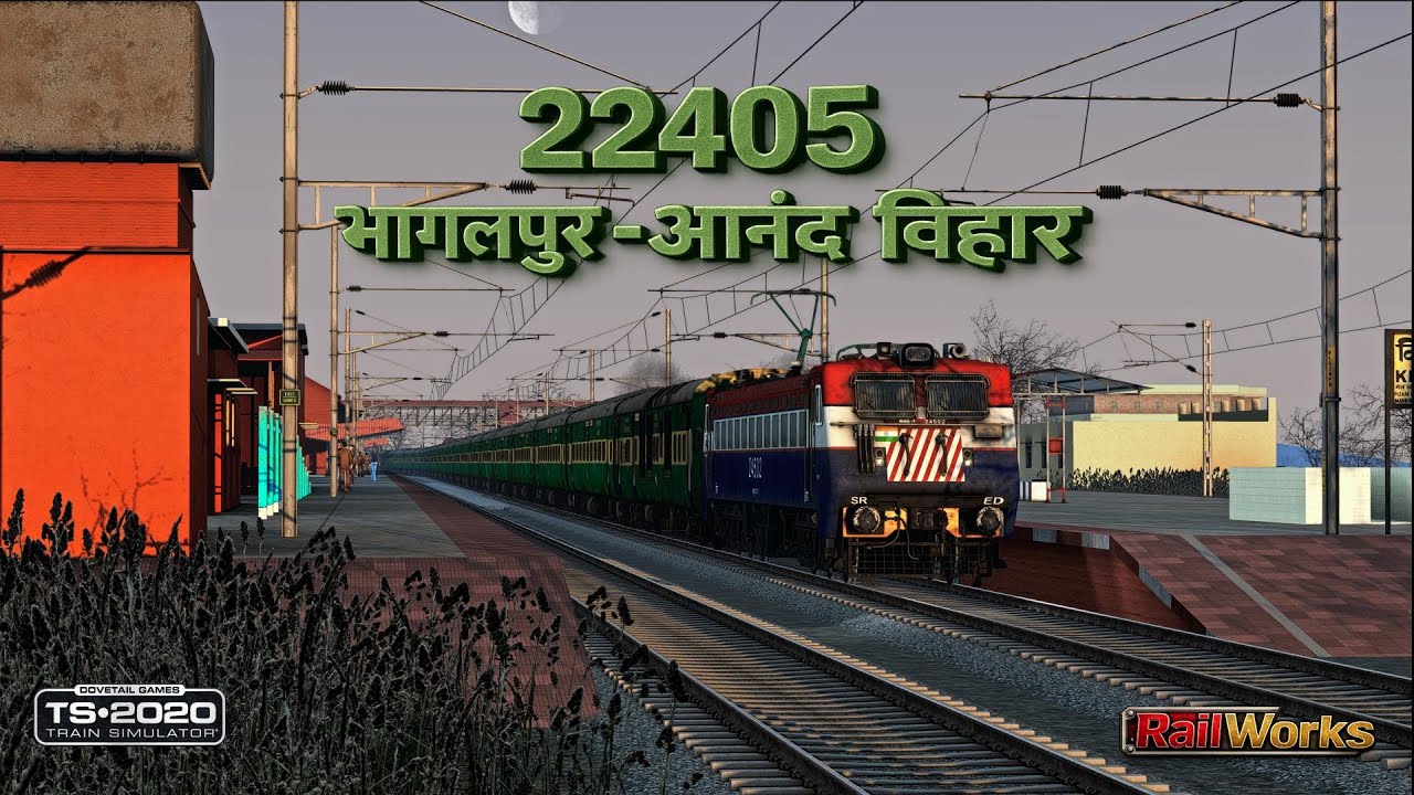22405 Garib Rath Express – Bhagalpur to Anand Vihar | Night Superfast Run #railworks #trainsim #ecr