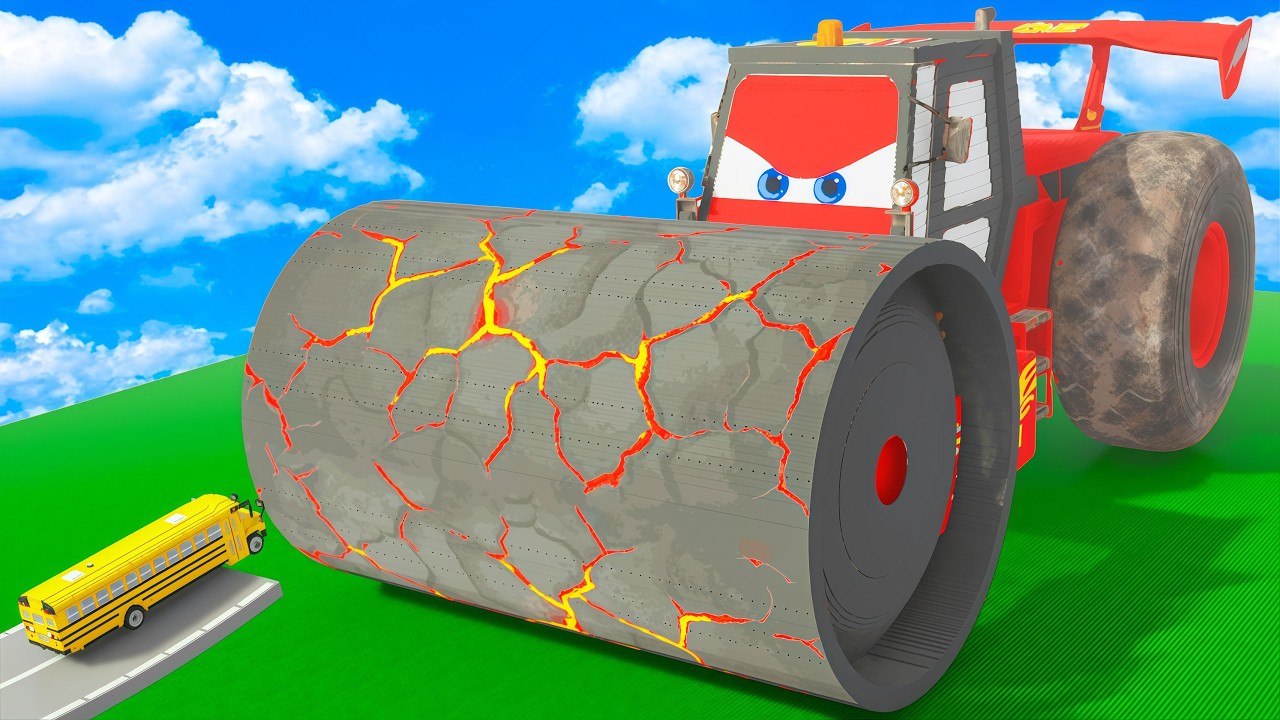 Cars vs Road Roller Mc Queen | Teardown