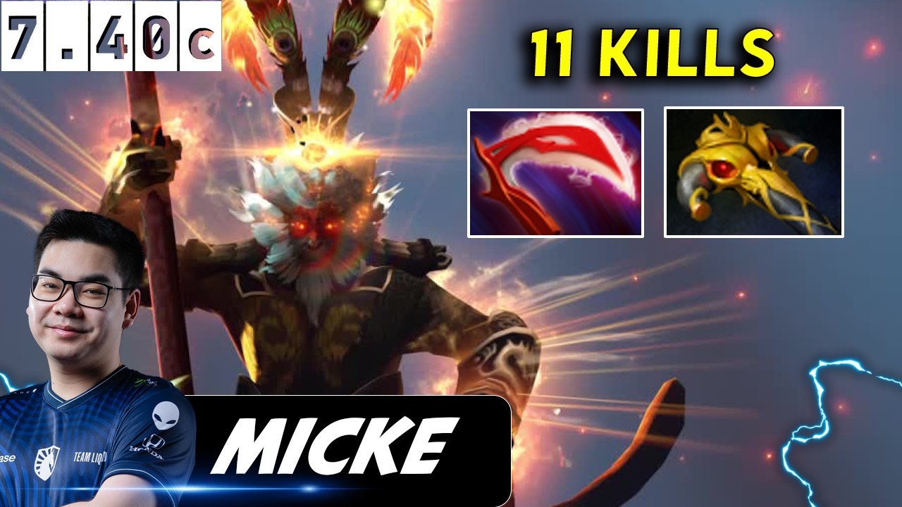Micke Monkey King Safelane 11 Kills - Dota 2 Patch 7.40c Pro player Full Gameplay