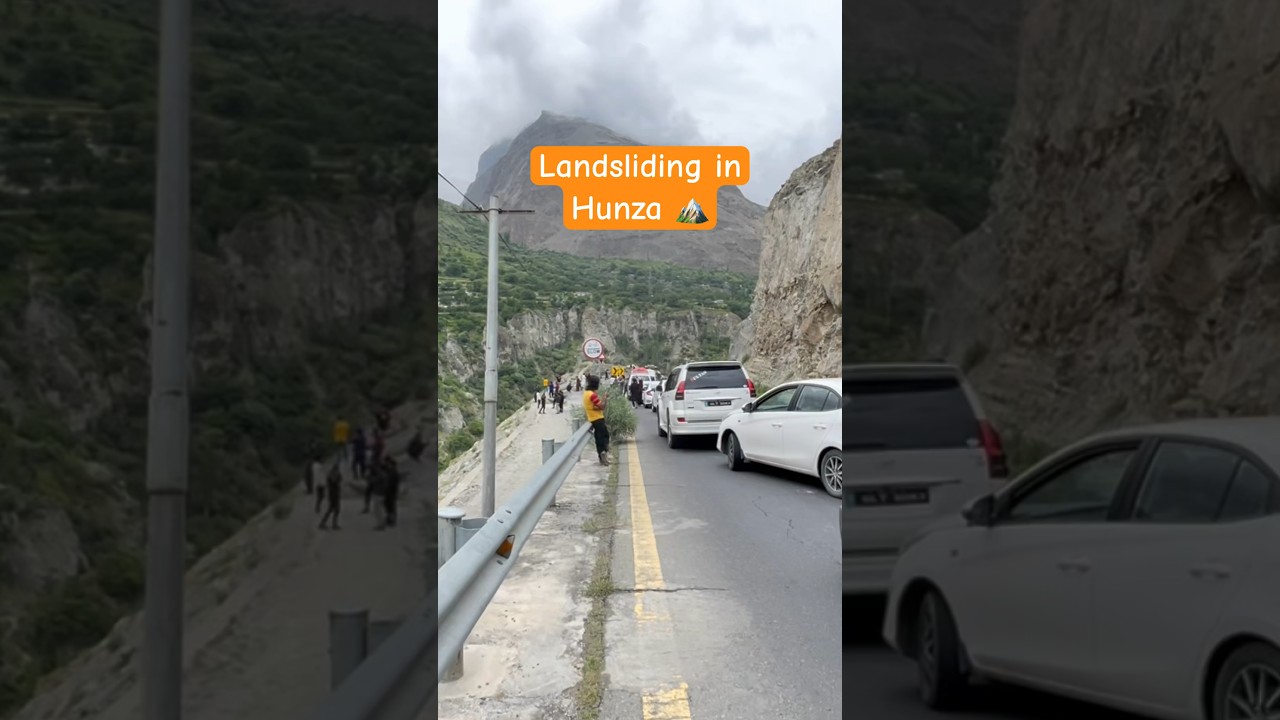 Landslide in hunza road block 😨 #hunza #gilgitbaltistan #skardu #youtubeshorts #youtube