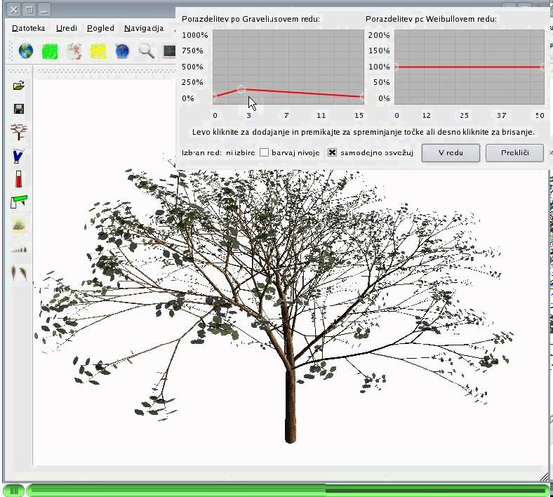 EcoMod tool usage demo - tree modeling, real-time animation, growth simulation