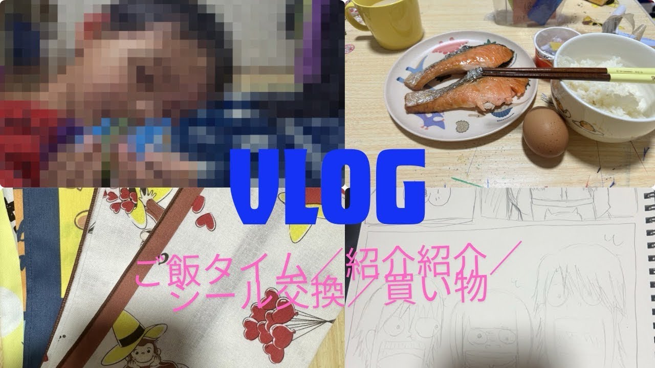 Vlog ご飯タイム／商品紹介／シール交換／買い物