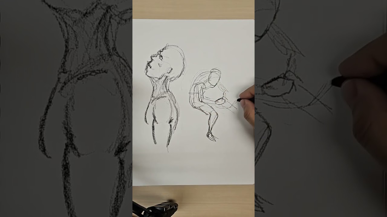 Gesture pose drawings done with charcoal. #Drawing #gesturedrawings #livedrawing #youtubeartist 