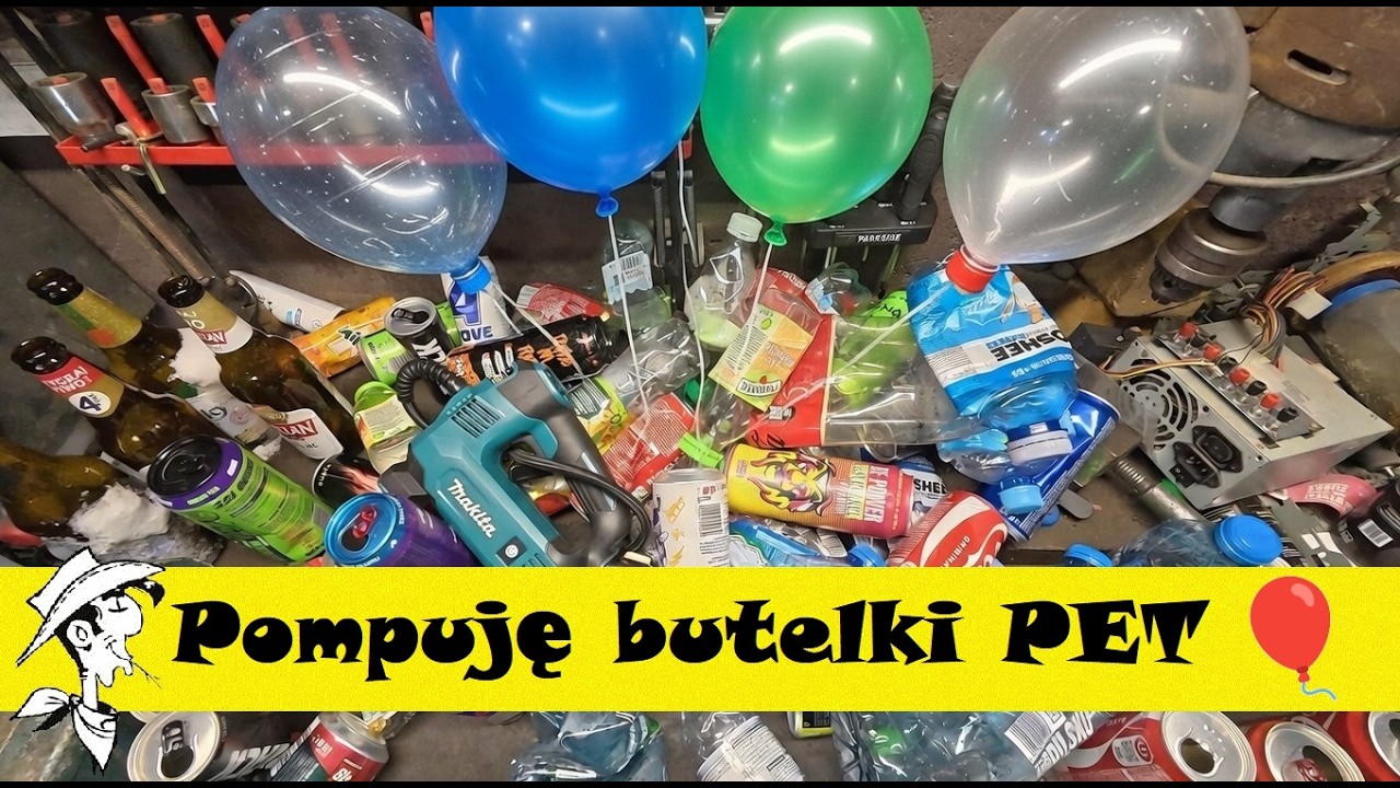Pompuję butelki PET, by weszły do automatu🤠 #kaucja #vlog #makita