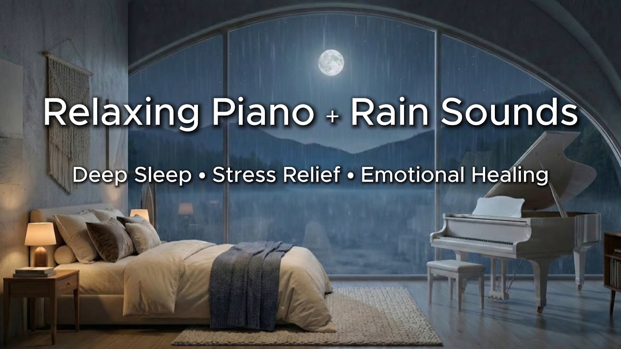 Relaxing Piano & Rain Sounds 🌧️ Calming Music for Deep Sleep, Stress Relief and Emotional Healing