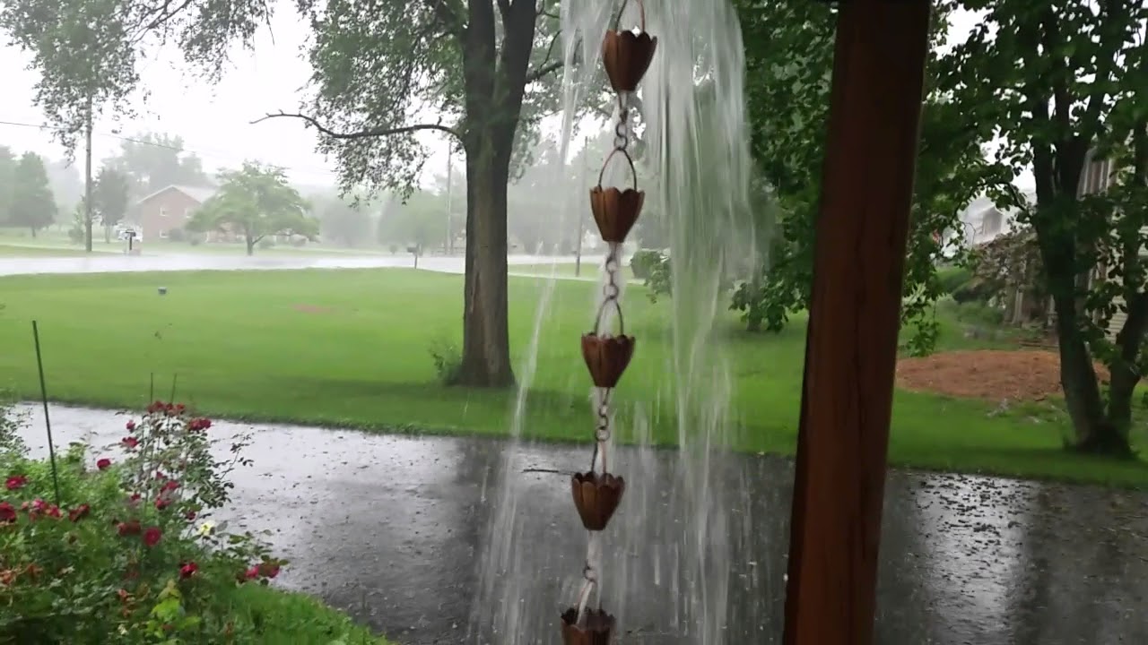 Rain chain in heavy rain
