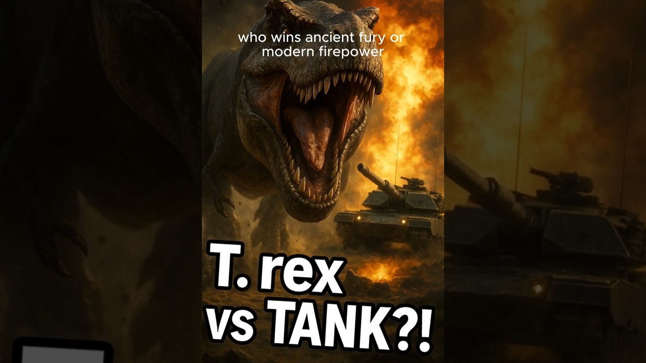 🦖 T. rex vs TANK?! 💥 The Ultimate Prehistoric Showdown! #shorts #prehistoric #trex #paleopop
