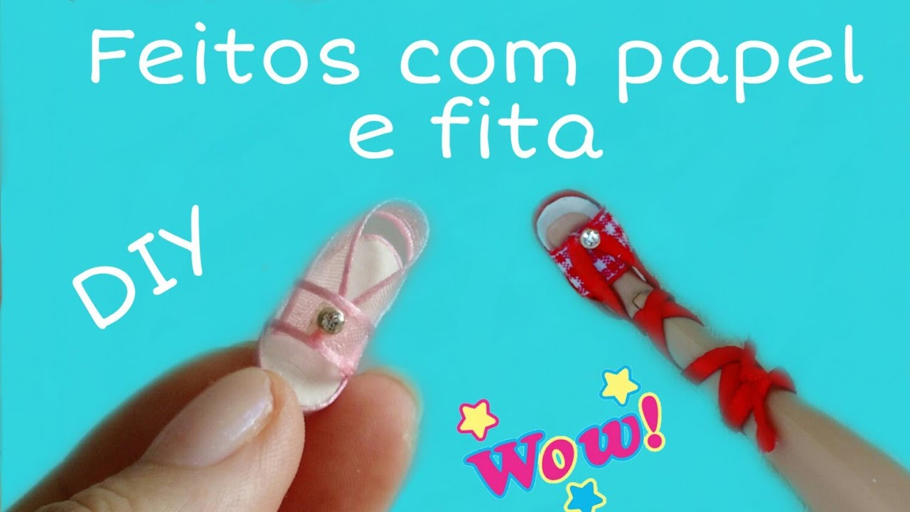 Como fazer sandálias, usando papel e fita.