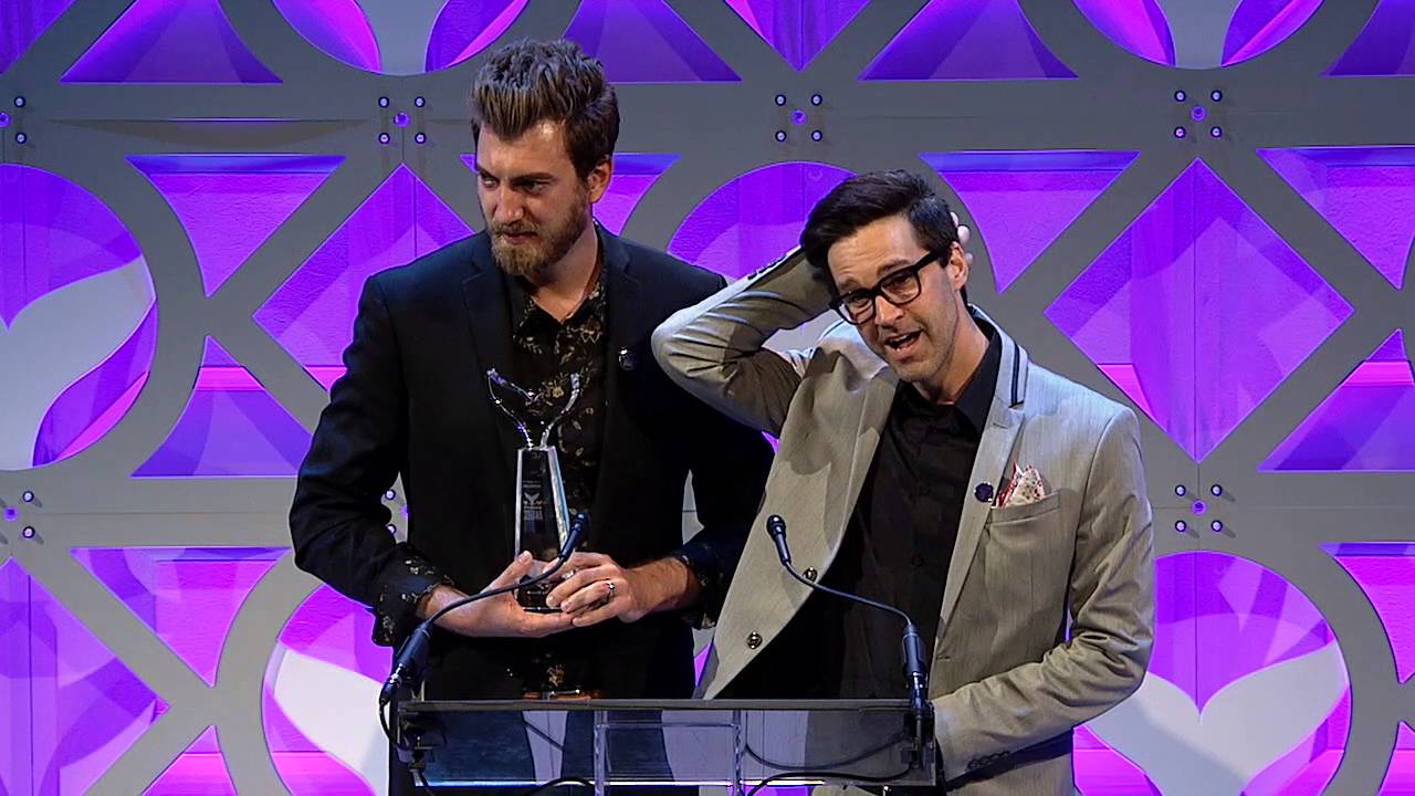 Rhett & Link of Ear Biscuits accept the Shorty Award for Best Podcast