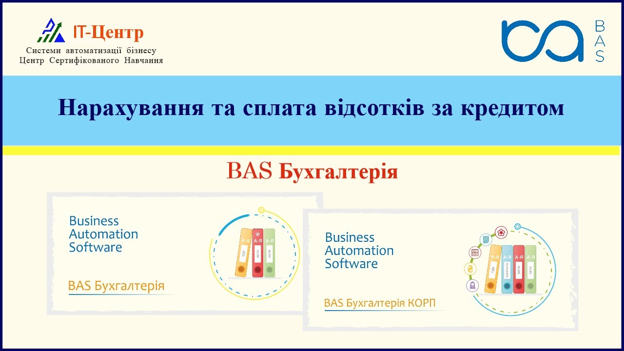 BAS Бухгалтерія | Нарахування та сплата відсотків за кредитом