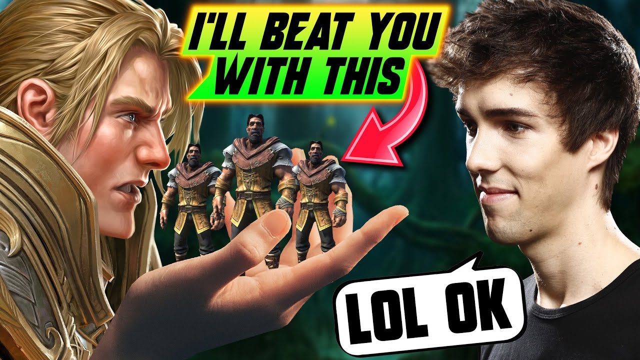 THIS MAN SWORE he'd beat World Champ WC3 player with THREE PEASANT TOWERRUSH - Grubby