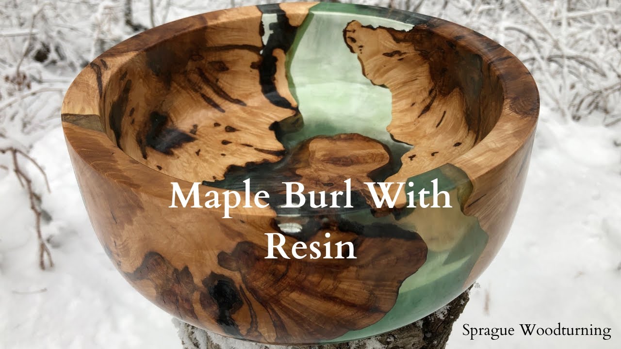 Woodturning - Maple Burl Pieces With Designer Epoxy
