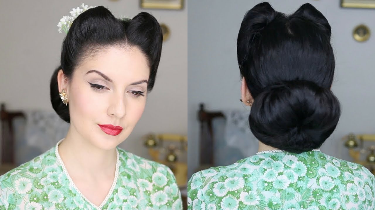 Peinado PinUp con Flores | 1940s Pinup Hairstyle with Flowers ♥ Nena Moreno