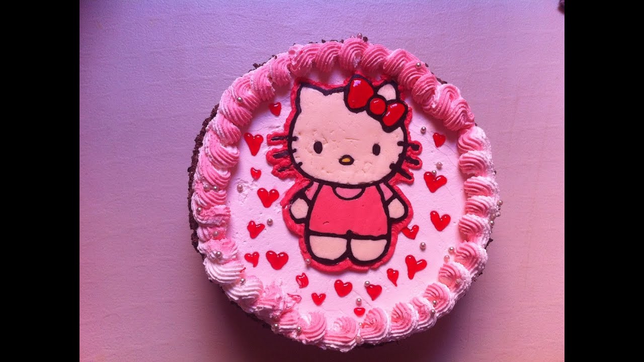 Hello Kitty Cake/كيكة أو طرطة عيد ميلاد هيلو كيتي بالكريما غاية  في الروعة