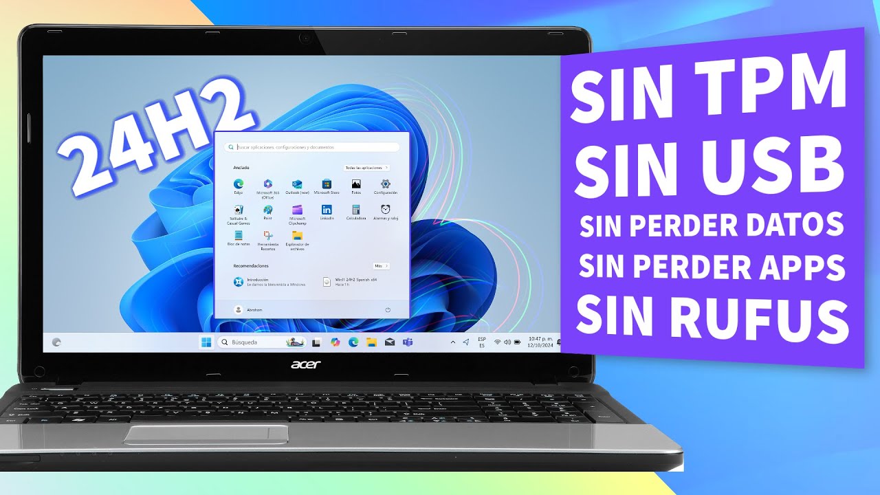 😮Impresionante ✅Instalar Windows 11 24H2 en PC NO Compatible sin Perder Datos ni Apps, sin USB