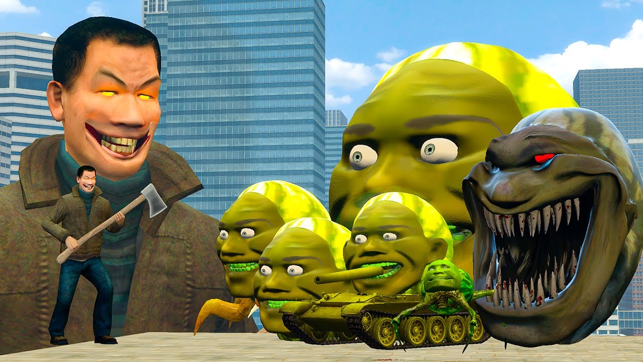 NEW MECHA AXEMAN Vs All LIN GANG MELON FAMILY In Garry's Mod