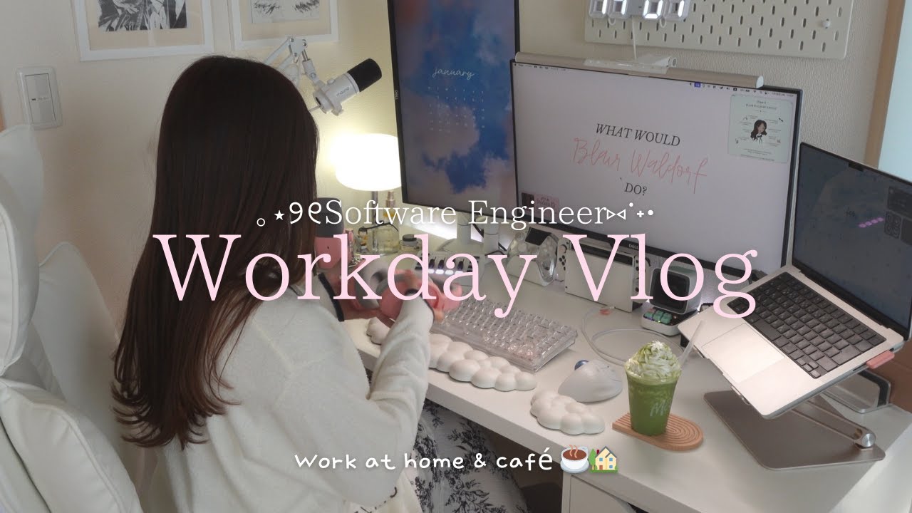 cosy vlog | カフェとお家で仕事するﾌﾘｰﾗﾝｽｴﾝｼﾞﾆｱの平日🍃ｽﾀﾊﾞﾀﾝﾌﾞﾗｰget❤︎簡単自炊🍳