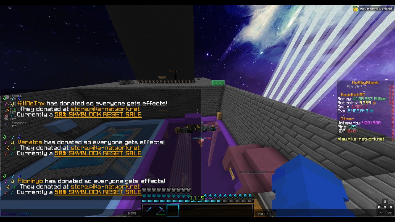 Surprising Island Members With Rankups! [PikaNetwork OP Skyblock]