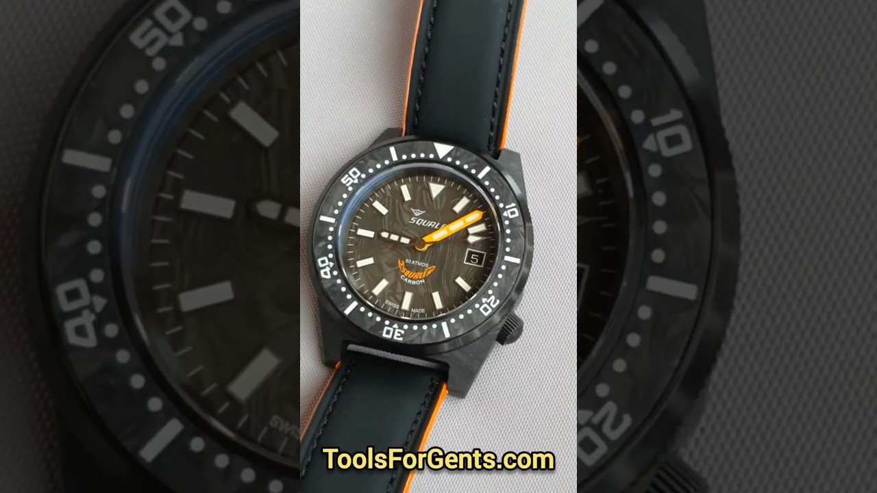 Squale Watches T-183 Forged Carbon Orange (T183AFCOR.RLOR) 