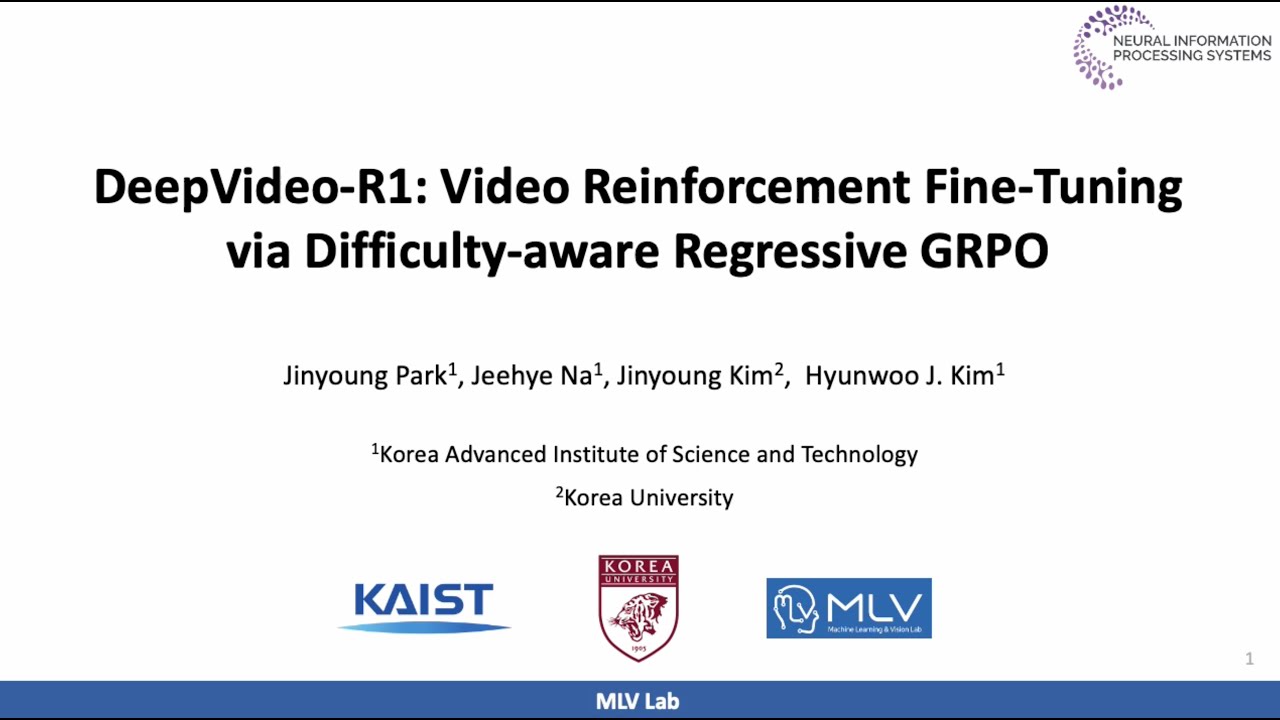 [한글설명] DeepVideo-R1 (NeurIPS 2025)