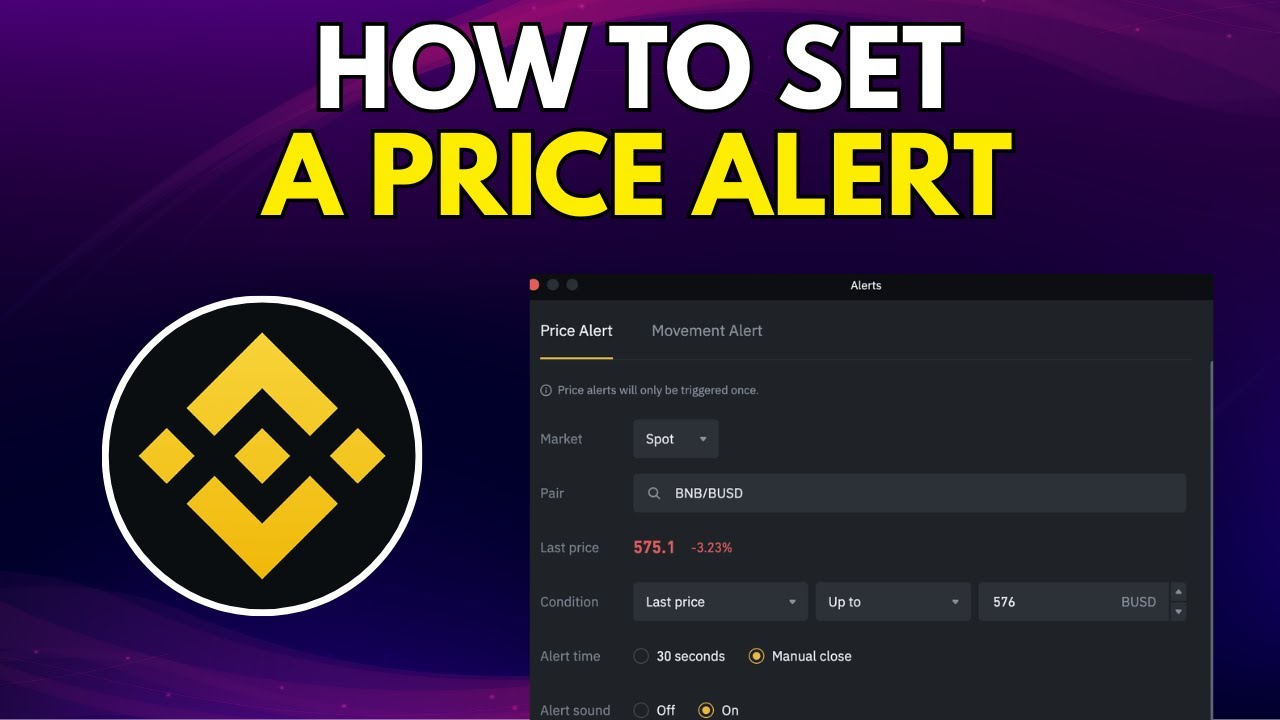Как установить ценовое оповещение на Binance | 2026