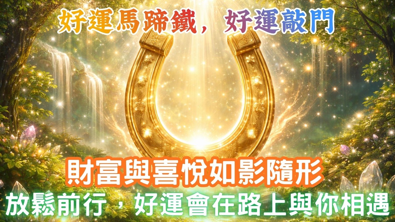 【幸運頻率音樂】好運馬蹄鐵，好運敲門｜財富與喜悅如影隨形｜放鬆前行，好運會在路上與你相遇