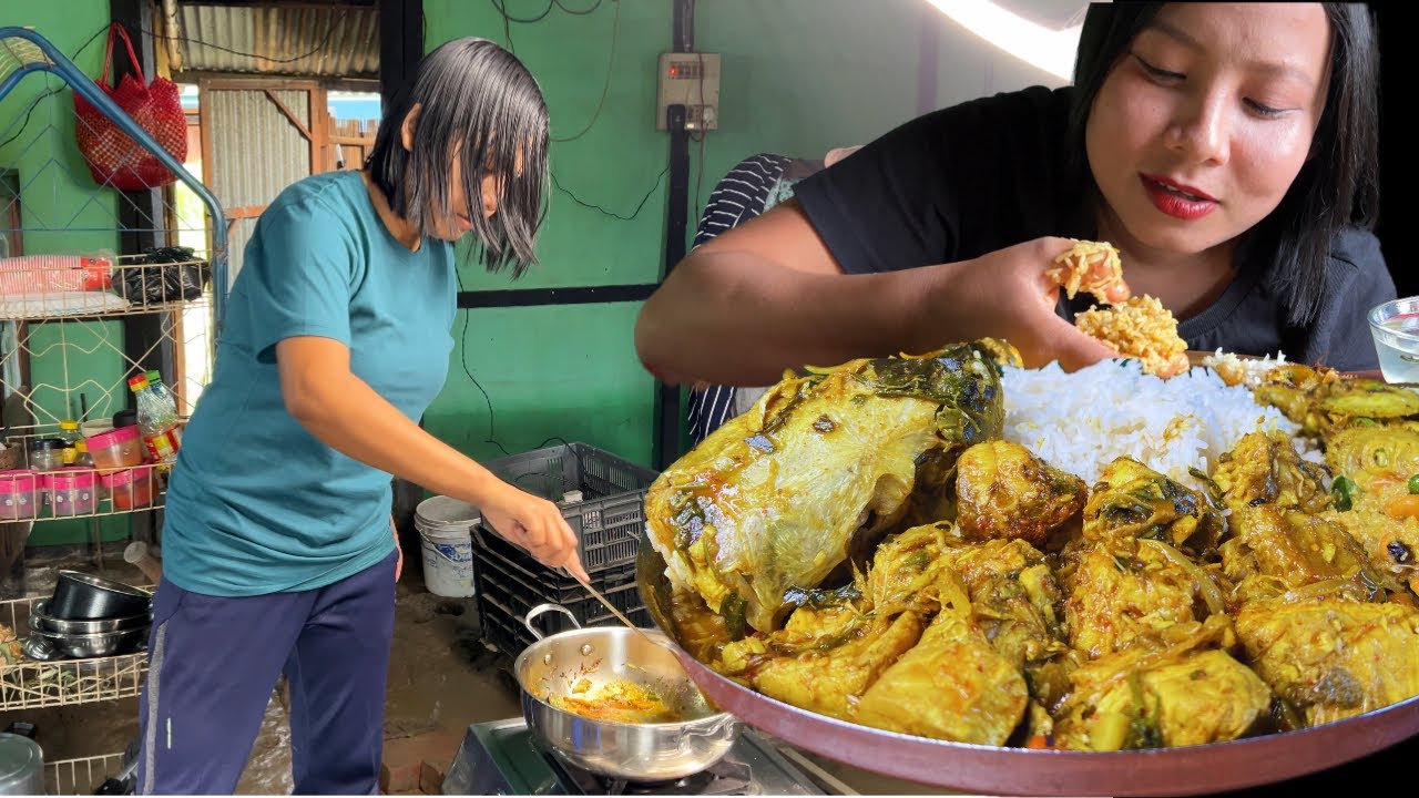 COOKING FISH CURRY IN 5 STAR 🌟 HOME 🔥🔥🔥#NORTH_EAST_MUKBANG🌶️🌶️🌶️