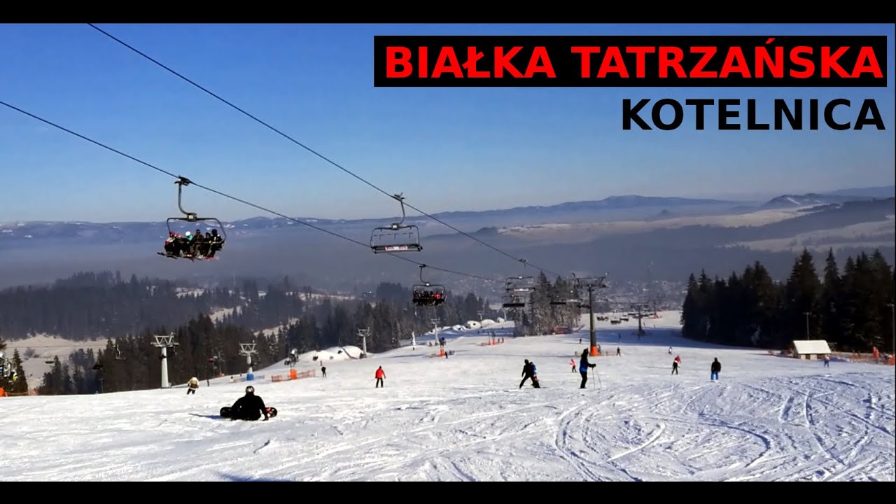 Białka Tatrzańska (Kotelnica) - zjazd ze stoku - narty - trasa niebieska (wyciąg IV)
