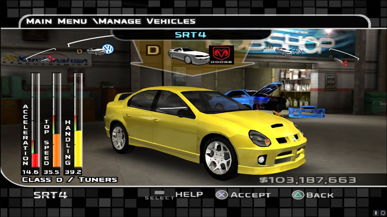 Midnight Club 3 Customization Dodge SRT4