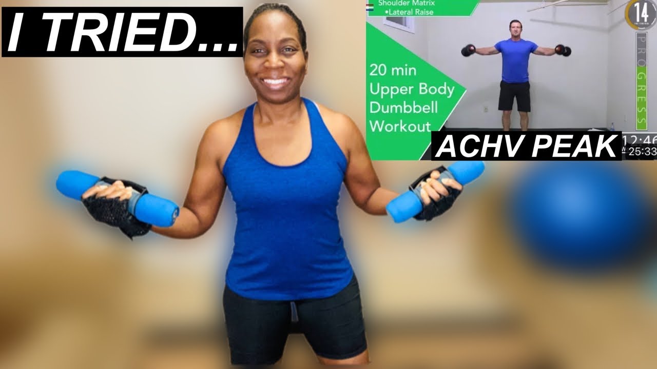 Trying ACHV PEAK 20 Minute Upper Body Dumbbell Workout - Great for Beginners