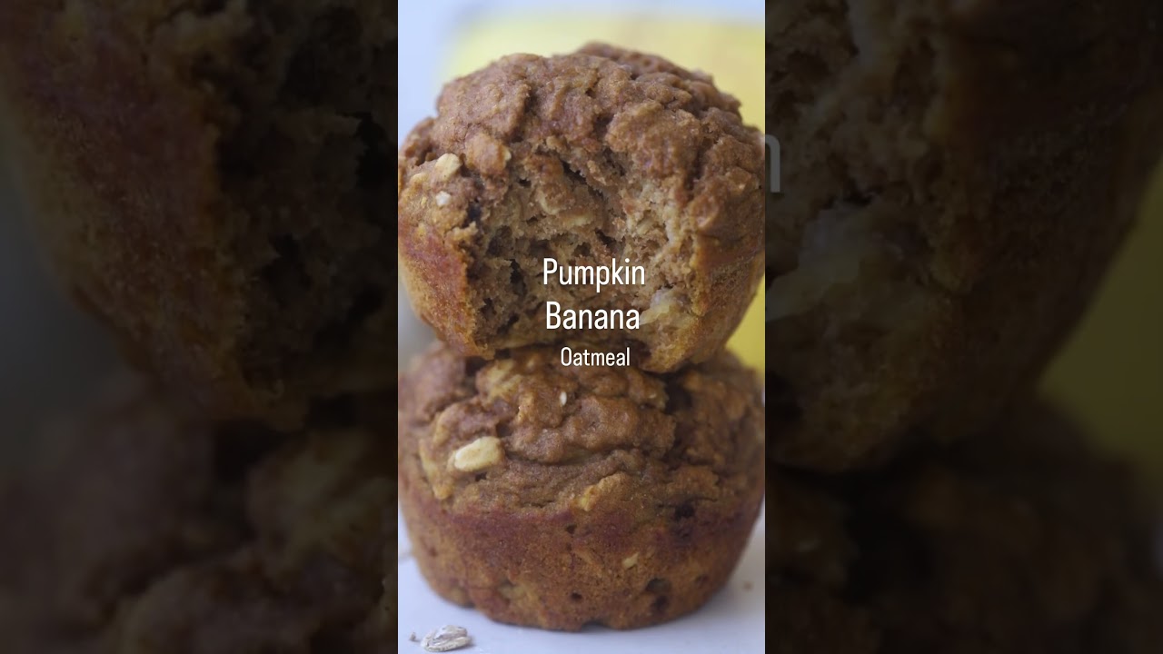 Pumpkin Banana Oatmeal Muffins 