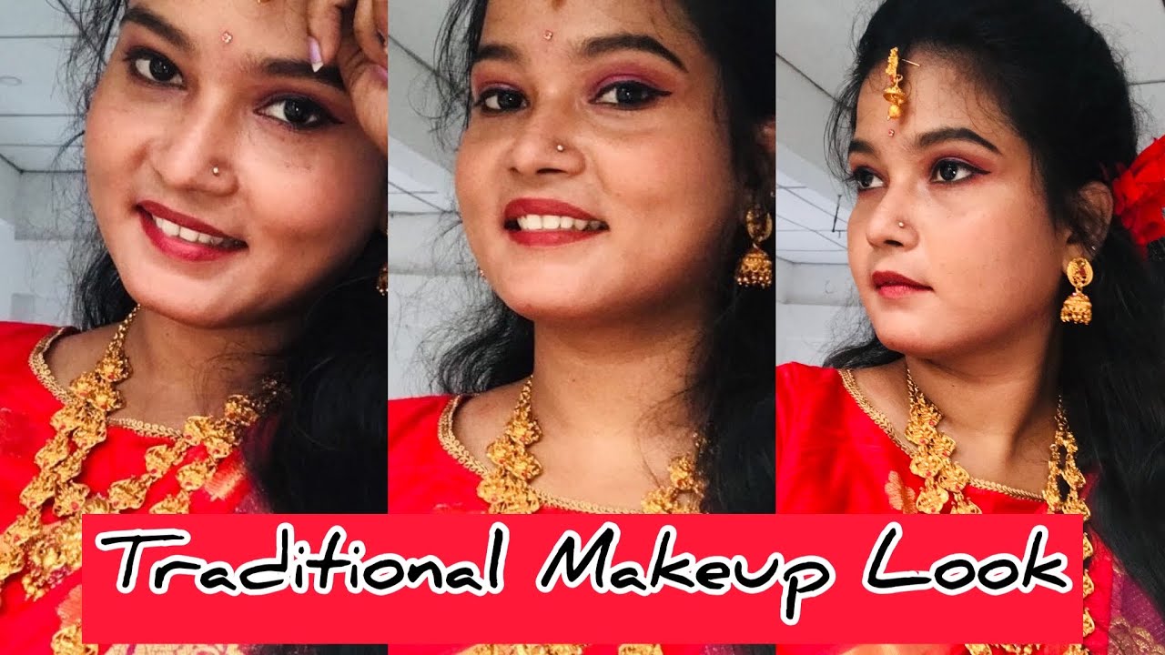 Simple Traditional Bridal Makeup Look|#selfmakeup #makeuptutorial #bridalmakeup #jaffnayoutuber