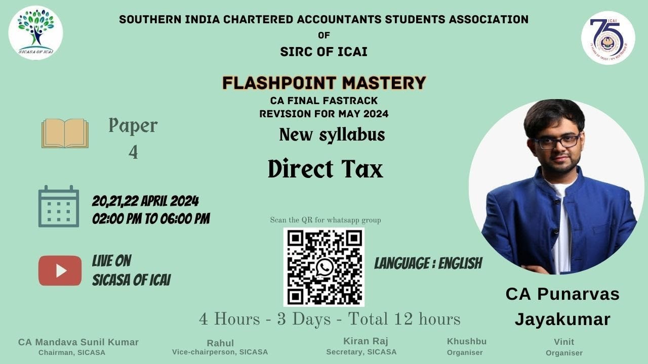 Session 11: P4 - Direct Tax Laws and International Taxation Revision (CA Final)