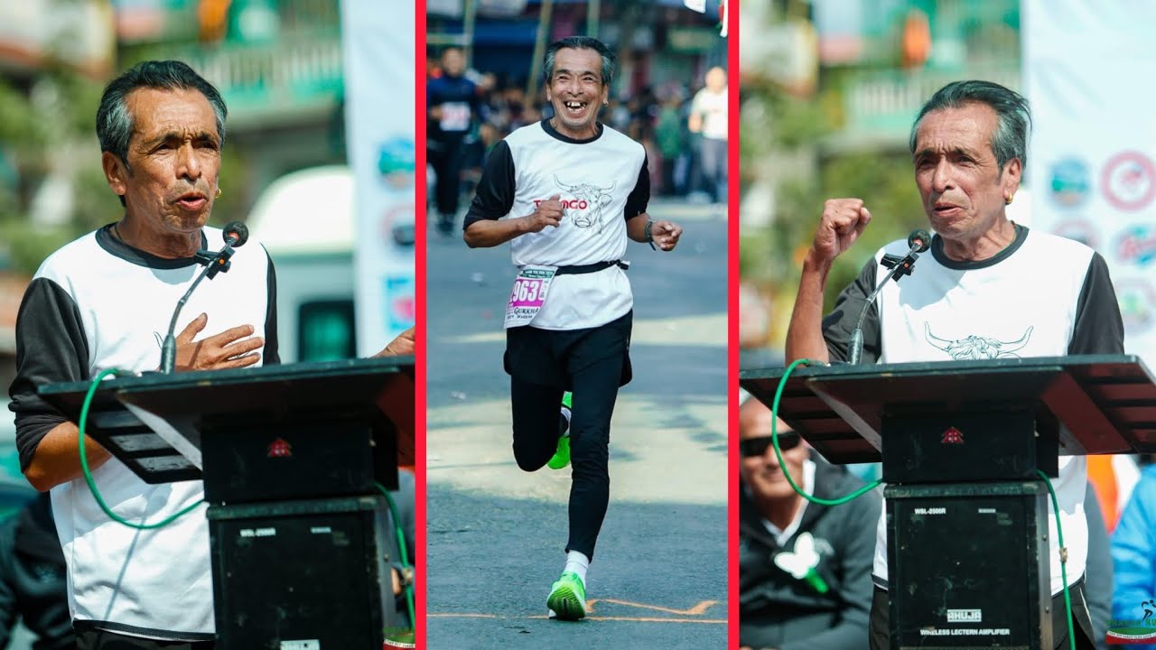 Premius Bhutia Motivational & Funny speech at Dharan 10k Run 2024 - 12th Newa Charity Run 