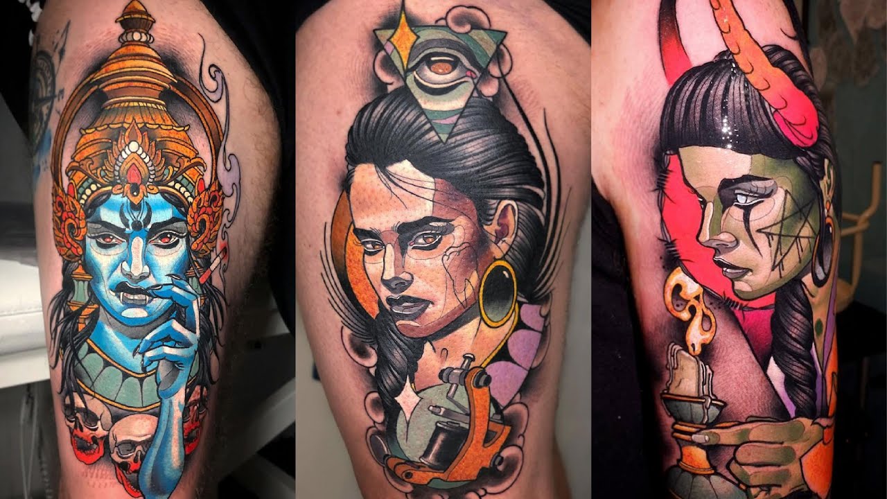 45 Neotraditional Tattoos for Men and Women | Neotraditional Tattoo Ideas | Big Color Tattoos