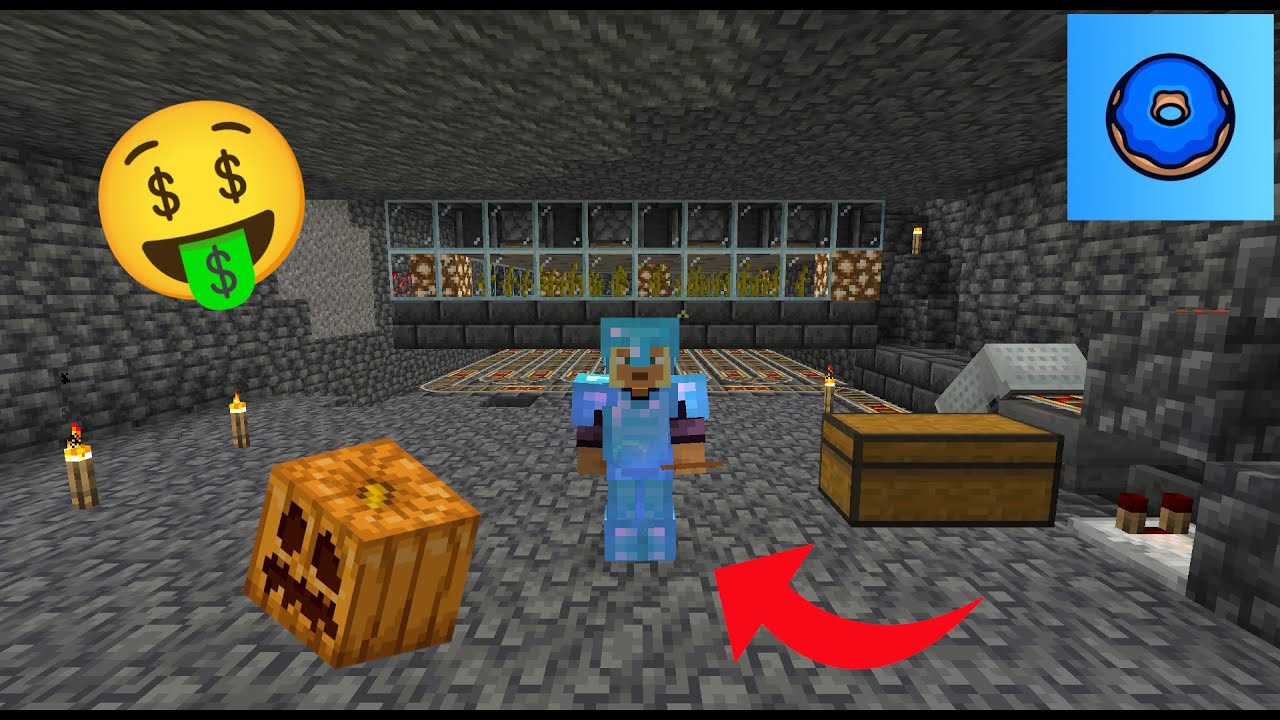 building a PUMPKIN FARM in my BASE on DONUT SMP
