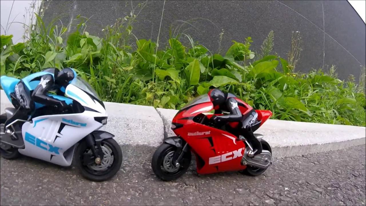 RC Outburst 1/14 Scale Motorcycle ECX, Race A jumps, Action