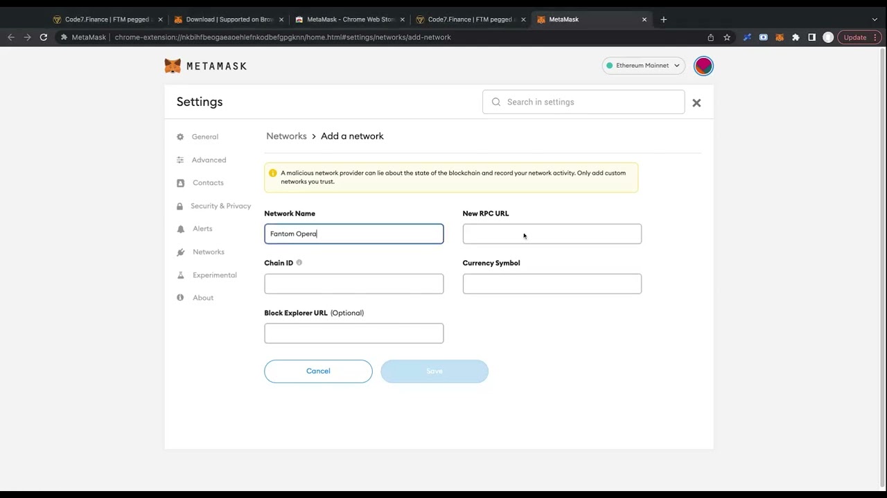 Add Fantom Network