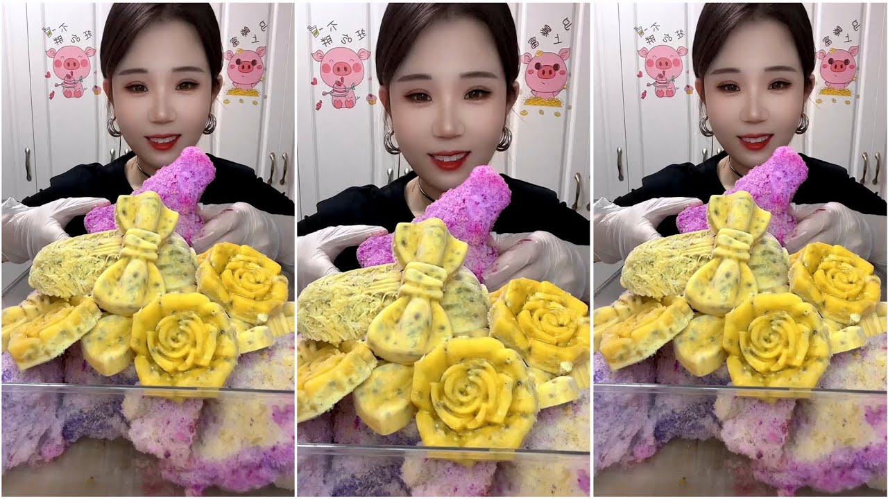 ASMR PASSION FRUIT ICE EATING